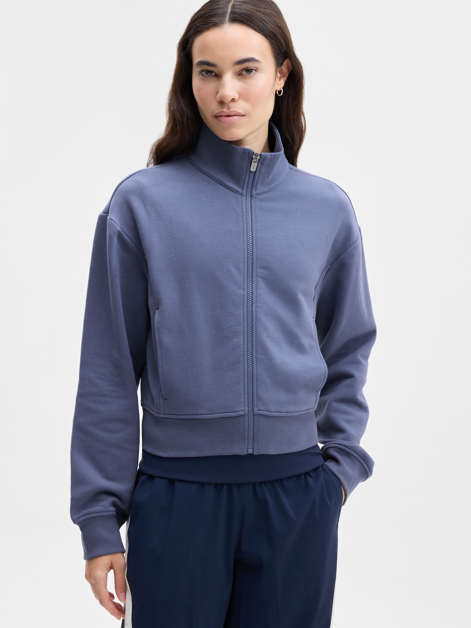 Athleta Women's Forever Fleece Track Jacket Blue Size XL