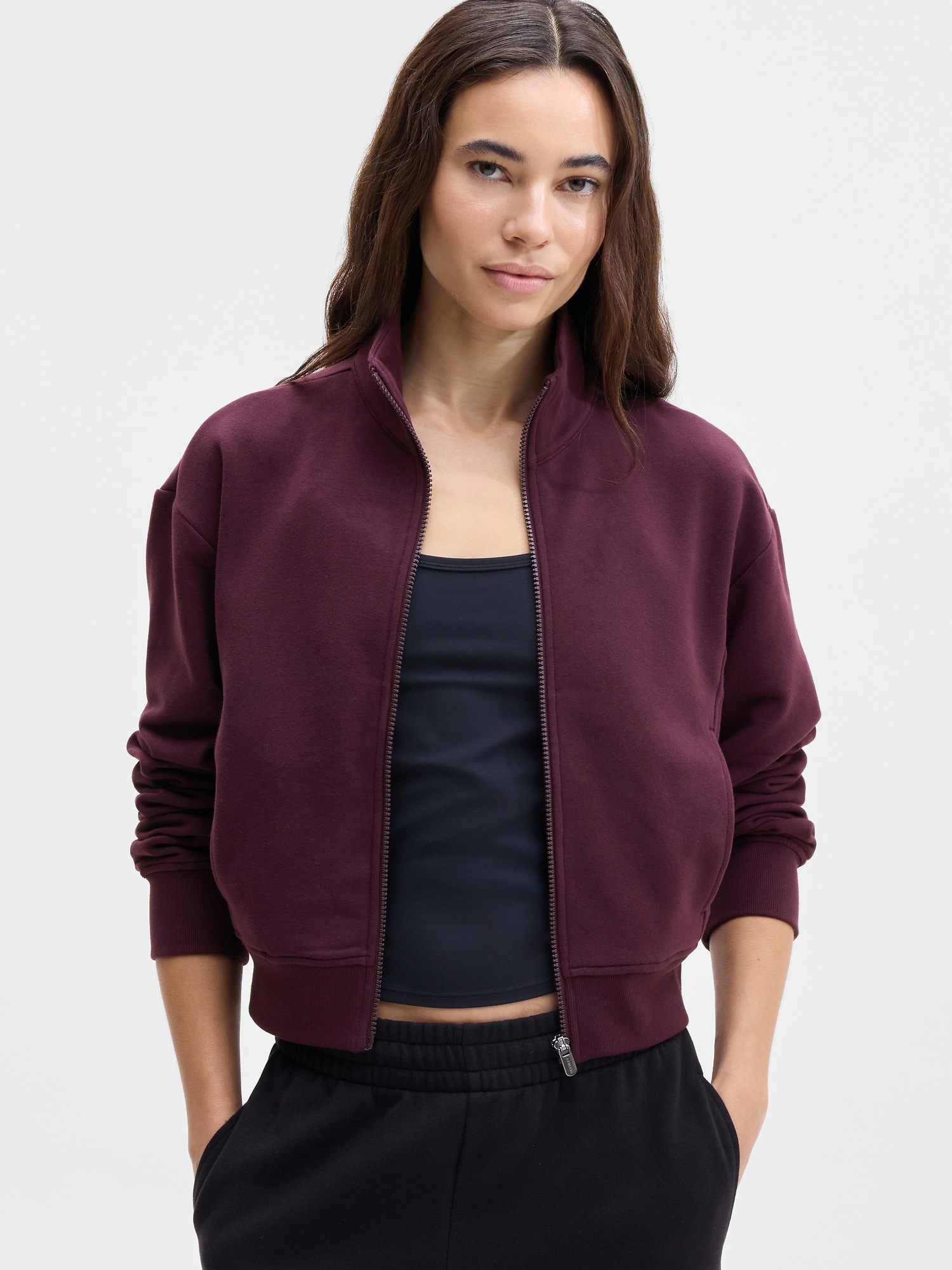 Athleta Women's Forever Fleece Track Jacket Purple Size S